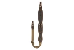 Riserva Rifle Sling In Leather With Ammo Holder - Cordura Beige Camo